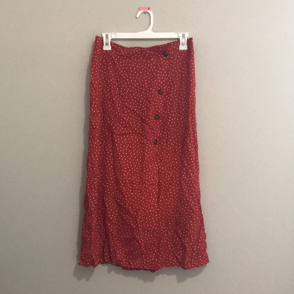 Polka dot midi skirt